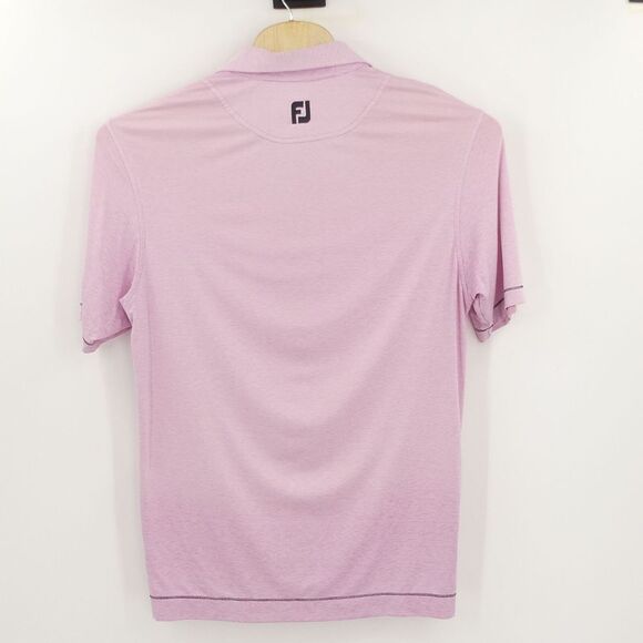 FootJoy Polo Shirt Pink Stripe Contrast Stitching No Embroidery Men's Medium M - Picture 5 of 6